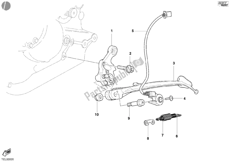 Tutte le parti per il Cavalletto Laterale del Ducati Monster 620 Dark 2005